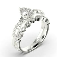 Prekrasna Art Deco 1. KARAT KAREL CUT Diamond Moissite Angažman prsten, jedan odgovarajući opseg, upleteni