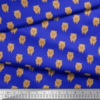 Soimoi Blue Poliester Crepe tkanina pomeranskog psa Ispis tkanina od dvorišta široko