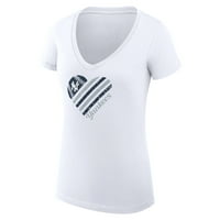 Ženska G-III 4her by Carl Banke Bijeli New York Yankees Heart SHORT V-izrez ugrađena majica