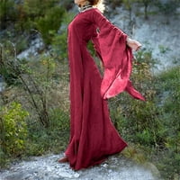 Drpgunly Ženske haljine jesen zimske gotičke retro pune dugih rukava haljina maxi haljina korzet haljina