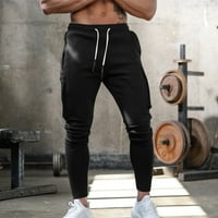 Eguiwyn Muške dukseve fitness pantalone Multi-džepni patentni džepni sportovi teretni pantalone za muškarce