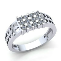 0,75ctw okrugli rez dijamant muški rubni prsten od 3-reda Čvrsta 14k ruža, bijela ili žuta zlato IJ