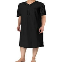Muški Thobe Musliman Robe V izrez Nighthirt Lounge Pajama Početna noćna odjeća Plavi XL
