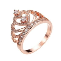 Full Diamond cirkon šuplji prstenovi žene modni ruže zlatni dijamant circon prsten dame nakit dijamantni