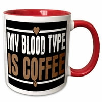 3Droza Moja krvna grupa je kafa - dva tonska crvena krigla, 11oz