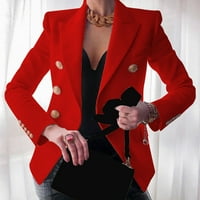 Elegantni poslovni ured za žene Dam Lady Solid gumb odijelo Jakna kaput Komfy labav fit s dugim rukavima