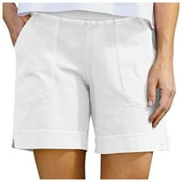 Atletske kratke hlače za žene Summer Solid Pathent ženski džep Ležerne hlače