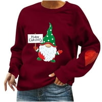 Žene s dugim rukavima Rround vrat Božićni tisak Ležerne prilike za majicu Top pulover bluza hot6sl869724