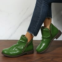 Čizme za žene Chunky Heel Boots Žene Retro debele dne casual čizme Plus veličina klizanje na patentnim