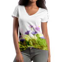 Cvjetni tisak Ženski Vrući majice V Women Thirts Majice za žene