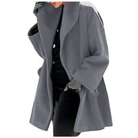 Floleo jaknski kaput za žene zazor jesen žena šal ovratnik od runa kaput elegantan kaputi dugi kaput