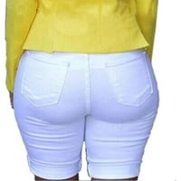 Aaimomet mama Jeans High Struk ženska labava dečka traperice rastezljive raširene pantalone, bijeli