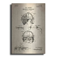 Luxe Metal Art 'Zavarivanja zavarivanje nacrta plavokosa patentna pergamenta' Metalna zida Art, 12 x16