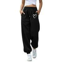 Ženske casual pantalone ispisane casual pantalone Sportski zatvoreni struk čipke udružene elastične