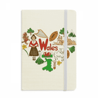 Wales Love Heart UK Landscap Nacionalni zastava bilježnica Službeni tkanini Tvrđeni poklopac Klasični