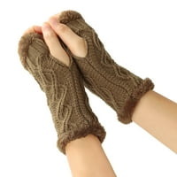 Jerdar rukavice žene zimske ručne ruke toplije čvrste pletene kratke rukavice bez prstiju Mitten pokloni