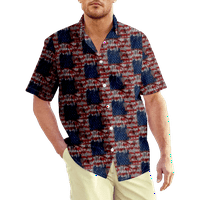4. jula muška havajska majica SAD Nacionalna zastava Grafička krava košulja odjeća odjeća 3D Print vanjski