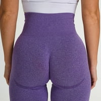 Hlače za vježbanje Žene fitness hlače Uskoprekovanje rastezanja za hip-up yoga hlače ljubičaste l