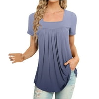 Zodggu ženske tuničke vrhove peplum majice za trendy prodaje gradijentne majice Ljetni kvadratni ovratnik