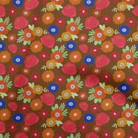 Onuone pamuk poplin Twill maroon tkanina apstraktna retro cvjetna šivaća tkanina od dvorišta otisnuta