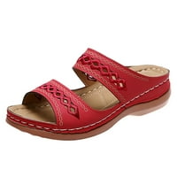 Zuwimk Womens Sandale, ženske ljetne udobne flip flip flip flops s lukom potpore crvenom bojom