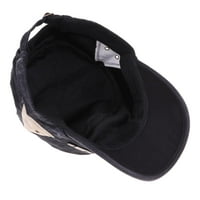 Oštećeni pamučni kadetski kadetski šešir crni