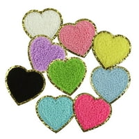 Heiheiup Love vezeni zakrpa zlato Glitter Edge Mi Color Hearts Badge Dekorate zakrpu za šešire Jakne