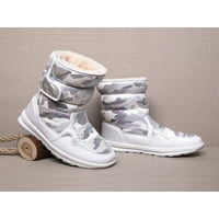 Ferndule Girls Boys Winter Boot Plish obložene tople cipele snježne cipele s snijegom Kuka i loop Fau krzno planinarenje Udobnost Neklizajući svijetli bijeli 6,5y