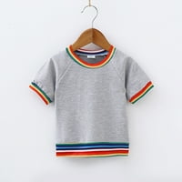 T-majica za dječake Toddler, ljetni kratki rukav šareni prugasti otisci Outwear Moda