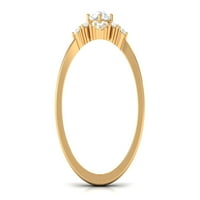 Sertifikovani moissitni zaručnički prsten za žene - minimalni cvjetni prsten, 14k žuto zlato, SAD 12.50