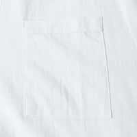 Yievt mun majica pamuk ovratnik bijela l čišćenje muške košulje Slim dugih rukava džepne casual majica
