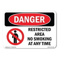 Znak opasnosti - ograničeno područje bez pušenja u bilo kojem trenutku