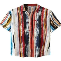 Niveer ljetna bluza za muške dugmad up v izrez kratki rukav Basic majice Havajska plaža Tunika Ležerne