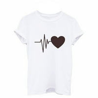 Ženske modne košulje EKG grafički vrhovi ispisa Redovna montaža odjeća za djevojke kratki rukav majica