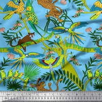 Siamoi poliester crepe tkanine podružnice, papagaj i leopard tkanine iz džungle