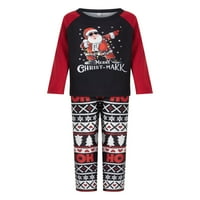 MUBINEO Porodični roditelj-dečji pidžami Crtani Crtani Santa Claus Tops i štampane pantalone Početna