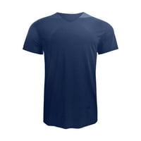 -Hirts muške ljetne prozračne svilene svilene majice kratki rukav uzgajaju fitness movemen v izrez kratak