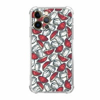 Crvena futrola od gljiva za iPhone Pro max, estetski umjetnički dizajn uzorak meko puni poklopac branika