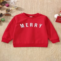Toddler Baby Boy Girl Božićno odjeću Pismo Ispis dukserica Crewneck pulover džemper s dugim rukavima