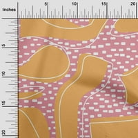 Onuone svilena tabby hrst smeđa tkanina geometrijski nasumični oblici Doodle Quilting pribor Ispiši