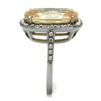 Luxe nakit dizajnira ženski prsten za angažman od nehrđajućeg čelika sa šampanjcem CZ i čistom kamenjem -