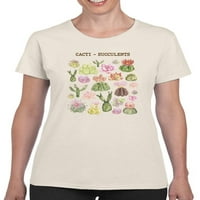 Majica za takcti sukulenti za žene -Martprints dizajni, ženski veliki