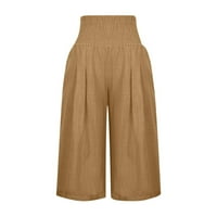 Pantalone za žene palazzo hlače za žene ženska puna boja casual elastična visoka struka čvrsta boja