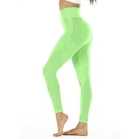 Ženske joge pune duljine hlače za čišćenje sportova joga visoke struk bib hlače coverall workout teretana pamučne hlače za žene, zelena, m