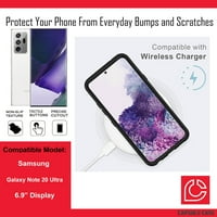 Capsule Case kompatibilan sa Galaxy Note ultra [četkani udarci hibridni tanak fit zaštitni crni poklopac telefona] za Samsung Galaxy Note Ultra 6,9 5g 4g