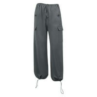 Dasayo Fashion Women Trousers Cargo Trackgy Hlače Čvrsti elastični struk sa džepovima plus pantalone