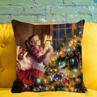 Jastuk za božićnu temu uzorak poliesterska breskva koža Santa Claus Snjegovinski kvadratni kauč bacaju