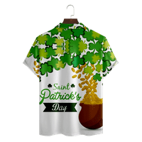 Men Polo majica Sretan St. Patrick's Day Print Casual Shortsleeve patentni zatvarač Havajska majica