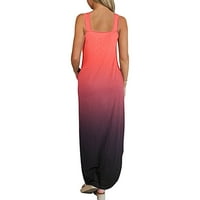 Ležerna haljina za žene Ljeto Gradijent Sunce Dug Crisscross Split Maxi Plaža s džepom