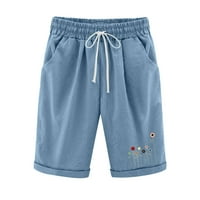 Teretne pantalone Žene Baggy Ljeto Visoki struk Pamuk Plus Veličina kratke hlače Pokazivanje plaže Džep